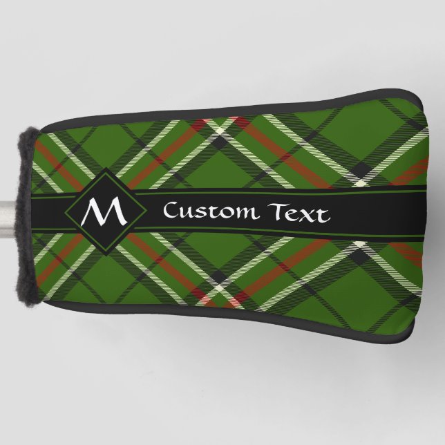 Green, Black, Red and White Tartan Golf Head Cover (Front)