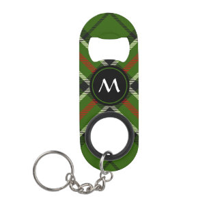 Green, Black, Red and White Tartan Keychain Bottle Opener