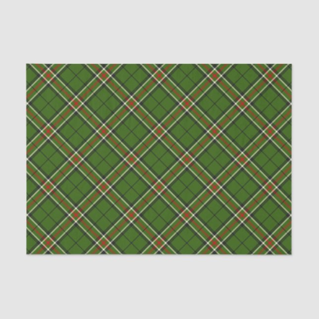 Green, Black, Red and White Tartan Tissue Paper (Front)