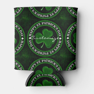 green/black Shamrock St Patrick's Day Irish Pride Can Cooler