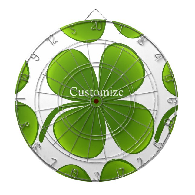 green/black Shamrock St Patrick's Day Thunder_Cove Dartboard (Front)