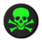 Green & Black Skull & Crossbones Magnet