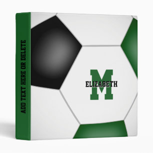 green black soccer team colours athlete name binder