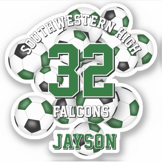 green black soccer team colours boys girls (Front)