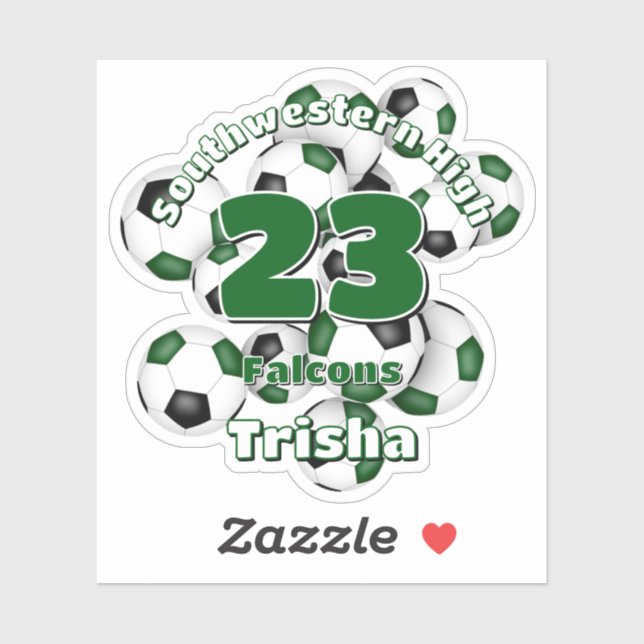 green black soccer team colours girls boys (Sheet)