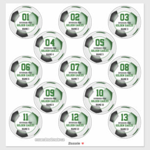 green black soccer team colours set of 13 custom