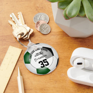 green black soccer team girls boys sports gifts keychain