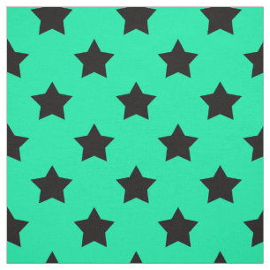 Green Black Stars Pattern Decorative Textile Fabric