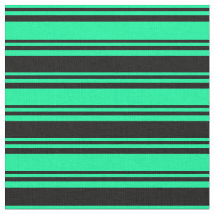 Green & Black Striped Pattern Fabric