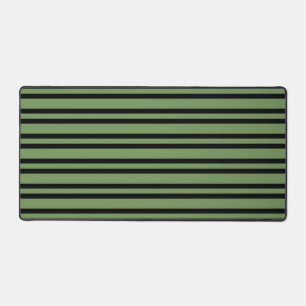 Green Black Stripes Pattern Desk Mat