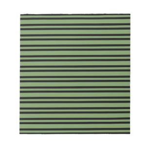 Green Black Stripes Pattern Notepad