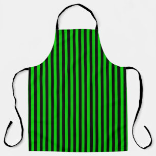 Green Black Stripes Seamless Pattern Apron