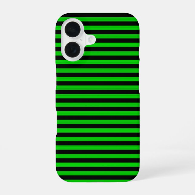 Green Black Stripes Seamless Pattern iPhone 16 Case (Back)