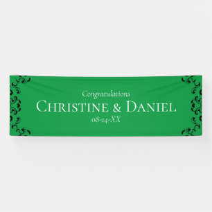 Green & Black Swirl Gothic Wedding Banner