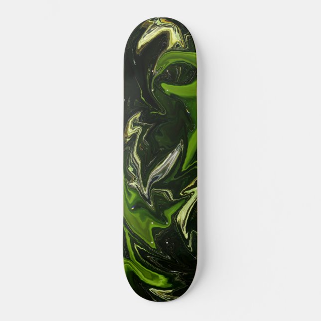 Green black swirl Skateboard (Front)