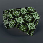 Green & Black Tatreez Henna Thobe Print Pattern Tie<br><div class="desc">Modern green and black traditional Tatreez Henna Thobe artwork Arabesque Pattern arabic mens necktie by Socktiety. Check out the matching socks to complete your outfit.</div>