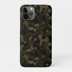 Green, black, taupe and brown camo abstract iPhone 11 pro case