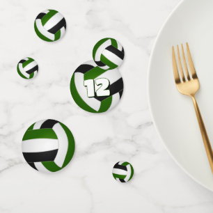 green black team colours kids volleyball party confetti