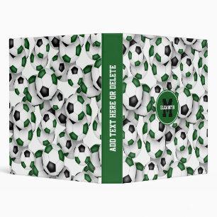green black team colours soccer scrapbook binder
