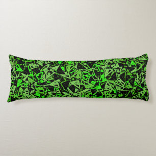 Green Black Triangle Pattern Body Pillow