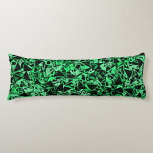 Green Black Triangle Seamless Pattern Body Pillow