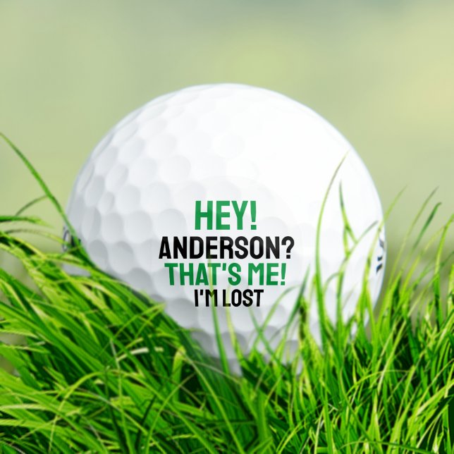 Green Black Typography Funny Lost Golf Ball (Creator Uploaded)