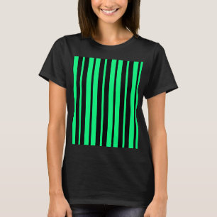 Green Black Vertical Stripes Pattern Design T-Shirt