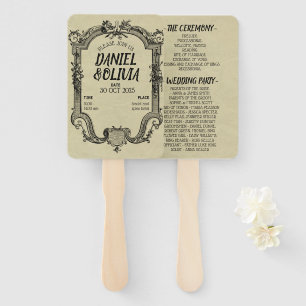 Green Black Vintage Classic Wedding Hand Fan