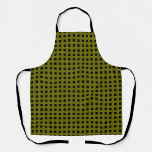 Green Black Weave Pattern Apron