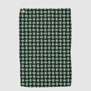 Green Black Weave Pattern Golf Towel