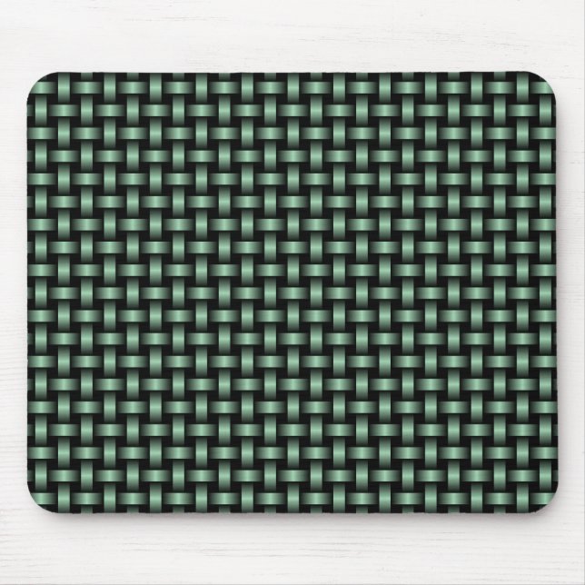Green Black Weave Pattern Mouse Pad (Front)