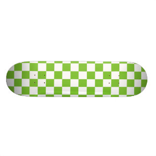 Green Black & White Chequered Skateboard Deck