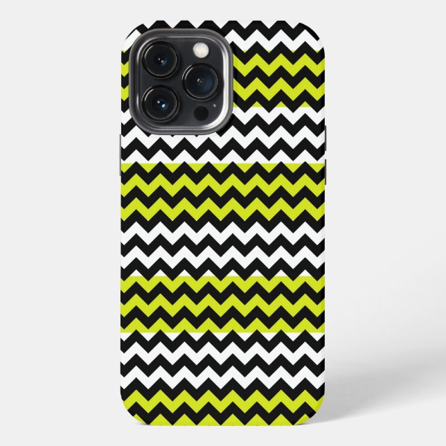 Green Black White Chevron Zigzag iPhone Case (Back)