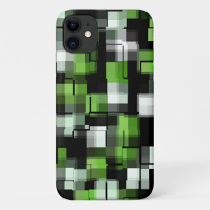 Green Black White Modern Pattern iPhone 11 Case