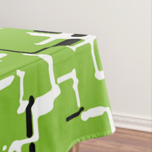 Green Black White Modern Pattern Tablecloth