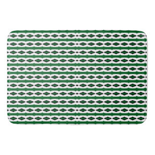 Green Black white Ribbon-like loops Bath Mat