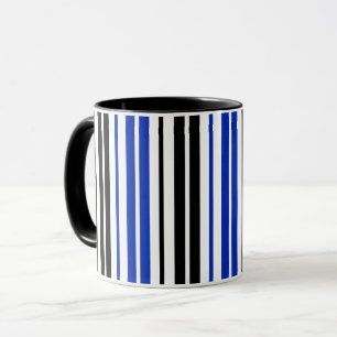 Green Black White Stripes Pattern Design  Mug