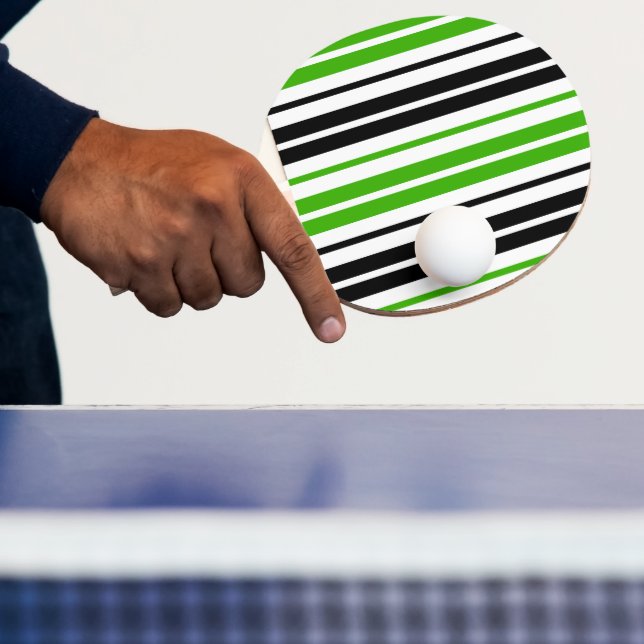 Green Black White Stripes Pattern Design  Ping Pong Paddle (Insitu)