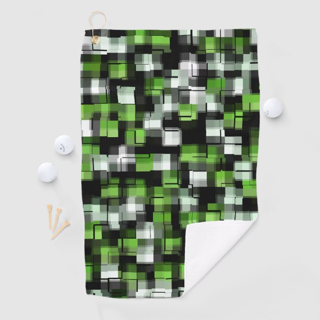 Green Black White Trendy Pattern  Golf Towel (InSitu)