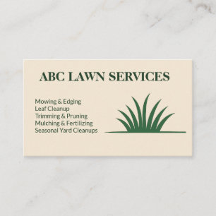 Green Blades Lawn Care  Business Card