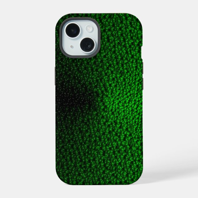 Green Blobs iPhone 15 Case (Back)