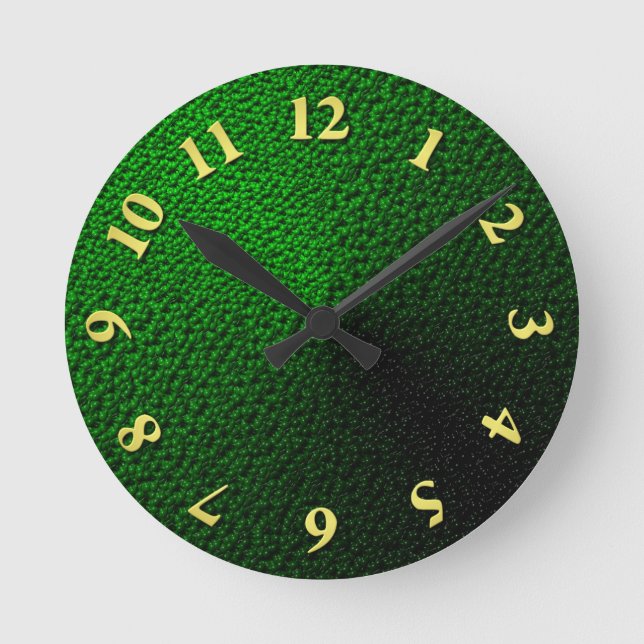 Green Blobs Round Clock (Front)