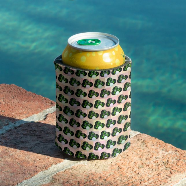 Green Block Art Lawn Bowls Pattern, Can Cooler (In Situ Pool)