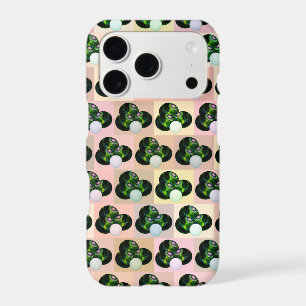 Green Block Art Lawn Bowls Pattern, iPhone Case