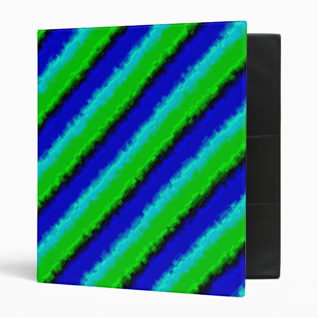 Green Blue abstract 3D rainbow pattern Binder (Front/Inside)