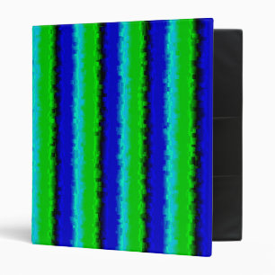 Green Blue abstract 3D rainbow pattern Binder