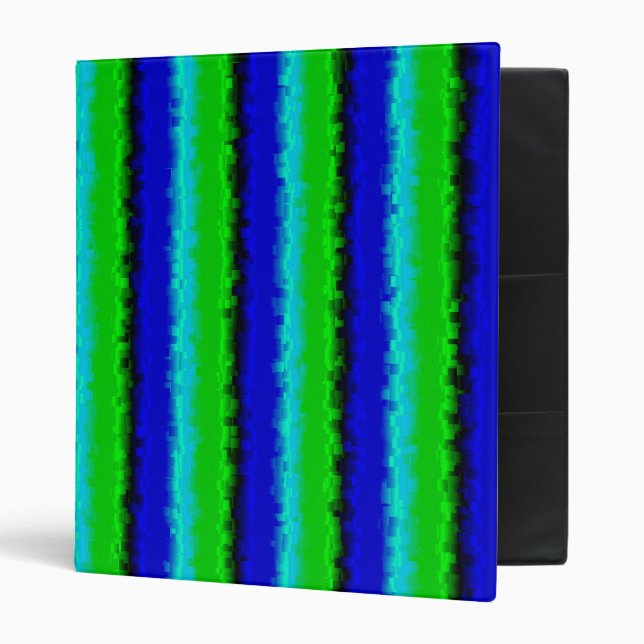 Green Blue abstract 3D rainbow pattern Binder (Front/Inside)
