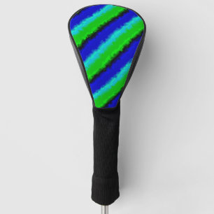 Green Blue abstract 3D rainbow pattern Golf Head Cover