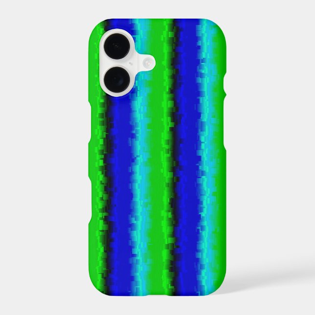 Green Blue abstract 3D rainbow pattern iPhone Case (Back)
