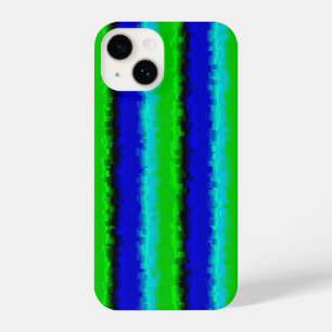 Green Blue abstract 3D rainbow pattern iPhone 14 Case
